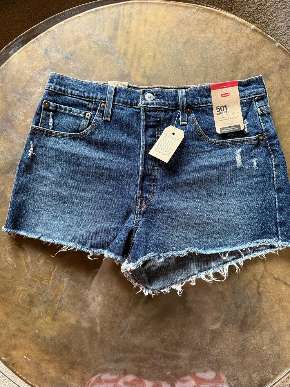 Levi's Dark Blue Denim Cutoff 501 Women's Shorts